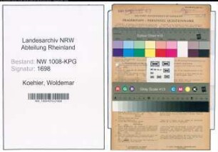 Entnazifizierung Woldemar Koehler , geb. 08.02.1881 (Betriebsleiter)