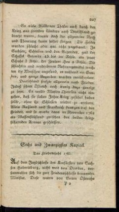 Sechs und Zwanzigstes Kapitel. Das Friedensjahr 1763