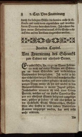 Zweites Capitel. Von Fournirung des Schranks zum Cabinet mit allerhand Samen.