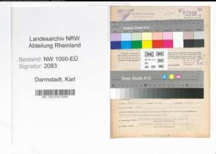 Entnazifizierung Karl Darmstadt, geb. 10.01.1890 (Studienrat)
