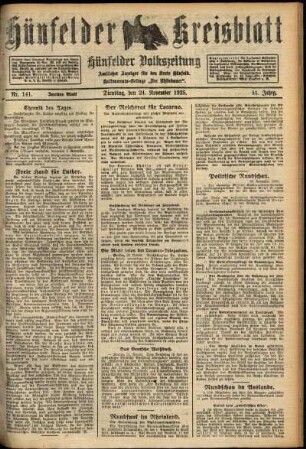 Zweite Ausgabe vom Dienstag, den 24. November 1925.