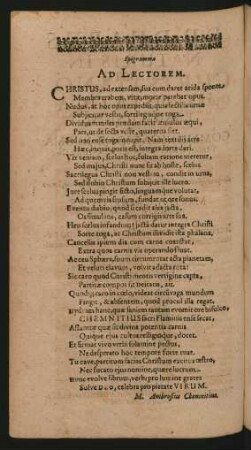Epigramma Ad Lectorem.