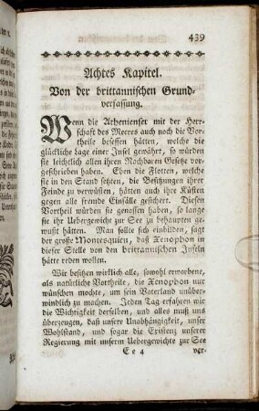 Achtes Capitel. Von der brittannischen Grundverfassung.