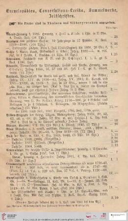 Encyclopädien, Conversations-Lexika, Sammelwerke, Zeitschriften