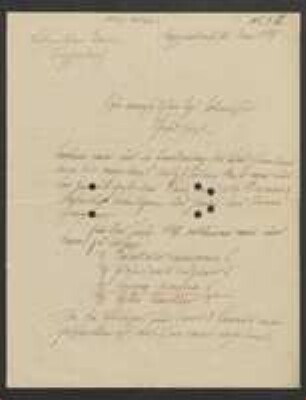 Brief von Gottfried Eigner an Regensburgische Botanische Gesellschaft