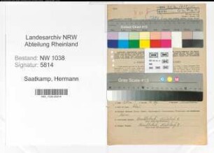 Entnazifizierung Hermann Saatkamp , geb. 09.12.1903 (Landwirt)