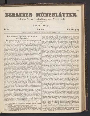 No. 142. Juni 1892
