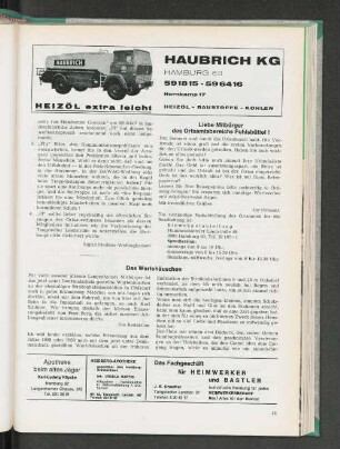 Liebe Mitbürger des Ortsamtsbereichs Fuhlsbüttel