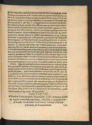 Sectio III. Obscuritas Sacra Scripturae dilucidatur.