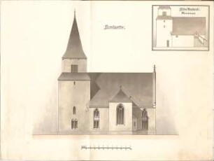 Dolmetsch, Heinrich; Oberrot; Ev. Pfarrkirche, Restaurierung - Alter Zustand u. Nordseite (Ansichten)