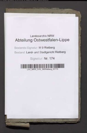 Teilungsrezess der Gemeinheiten Haarvenn und Kattenbrink zu Sende