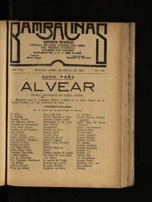 Alvear : drama histórico en cinco actos