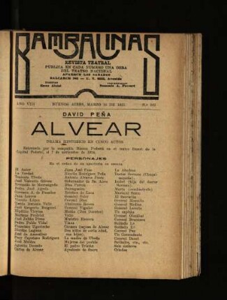 Alvear : drama histórico en cinco actos