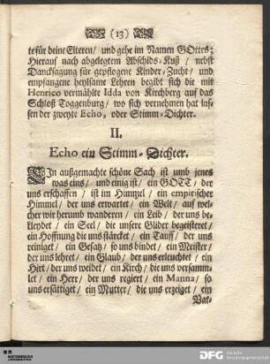 II. Echo ein Stimm-Dichter.