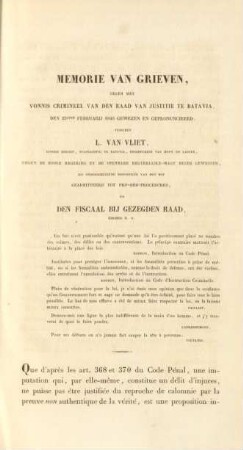 Memorie van grieven tegen het vonnis crimineel van den raad van justitie te Batavia, ...