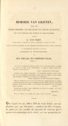 Memorie van grieven tegen het vonnis crimineel van den raad van justitie te Batavia, ...