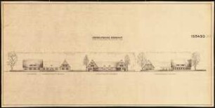 Ostdeutsches Forstamt Schinkelwettbewerb 1944: Forstsekretär-, Kutscher- und Arbeiter-Gehöfte. Ansicht 1:200
