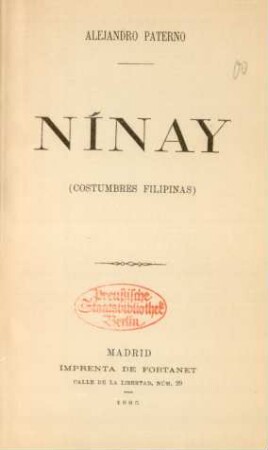 Nínay : (costumbres filipinas)