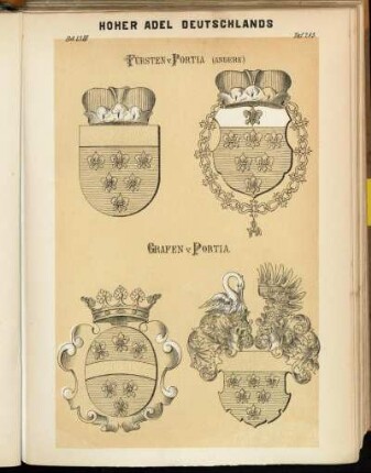 Taf. 285. Fürsten v. Portia (Andere) - Grafen v. Portia.