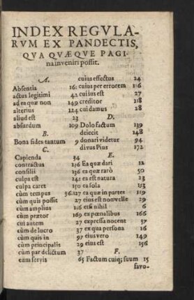 Index Regularum ex Pandectis