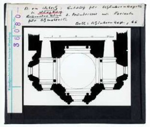 Würzburg: Schönbornkapelle, Entwurf, Grundriss. M. von Welsch