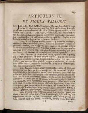 Articulus II. De Figura Telluris.