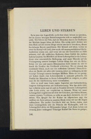 Leben und Sterben