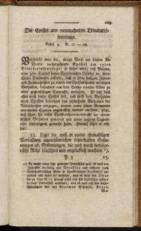 Die Epistel am neunzehnten Trinitatissonntage. Ephes. 4, V. 22-28