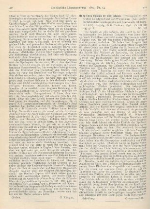 416 [Rezension] Landgraf, Gustav, Novatians Epistula de cibis iudaicis