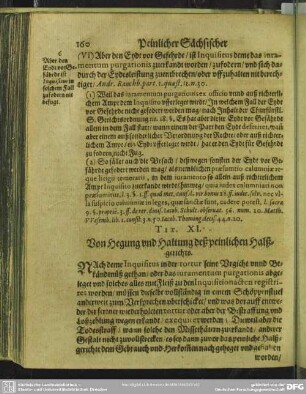 Tit. XI. Von Hegung und Haltung deß peinlichen Halßgerichts