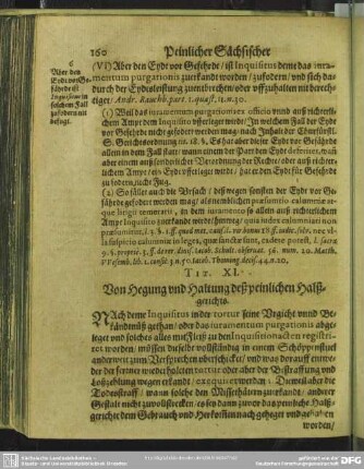 Tit. XI. Von Hegung und Haltung deß peinlichen Halßgerichts