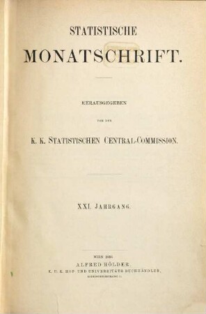 Statistische Monatschrift. 21. 1895