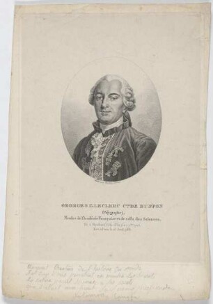 Bildnis des Georges L.s Le Clerc de Buffon