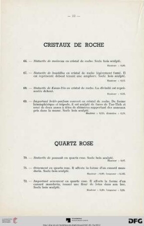 Cristaux de roche (Nr. 66-69)