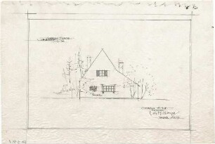 Gsaenger, Gustav; München - Obermenzing; Landhaus Dr. Fiedler - Entwurf, Westseite (Ansicht)