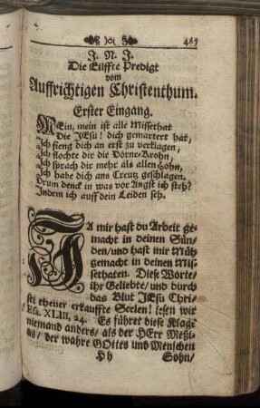 Die Eilffte Predigt vom Auffrichtigen Christenthum.