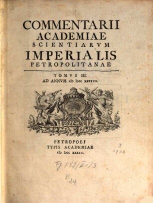 Commentarii Academiae Scientiarum Imperialis Petropolitanae. 3. 1728 (1732)