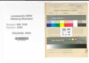 Entnazifizierung Alwin Golusinski , geb. 17.02.1899 (Angestellter)