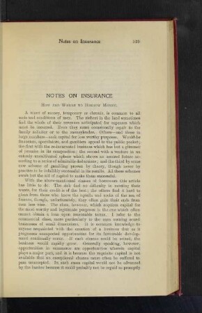 Notes on Insurance.