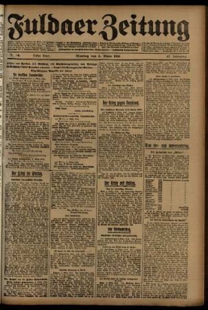 Erste Ausgabe vom Montag, den 06. März 1916.