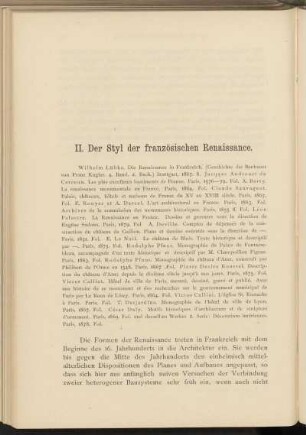 II. Der Styl der französischen Renaissance.