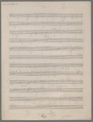Quartets, vl (2), vla, vlc, a-Moll, Excerpts. Sketches. Fragments - BSB Mus.ms. 23144-4 : [without title]