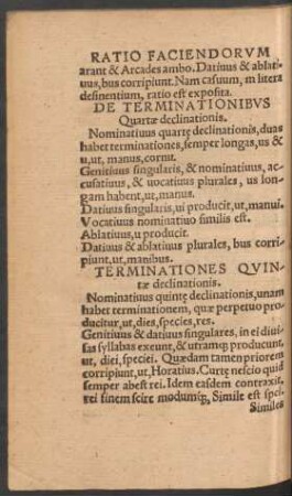 De Terminationibus Quartae declinationis.