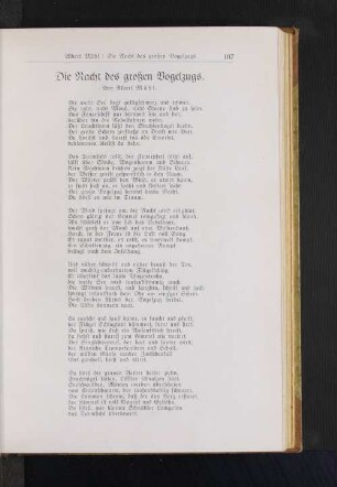 Die Nacht des großen Vogelzugs. Von Albert Mähl.