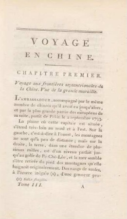 Chapitre premier. Voyage aux frontières septentrionales de la Chine. Vue de la grande muraille