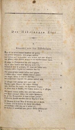 Der Nibelungen Lied in der Ursprache : mit den Lesarten der verschiedenen Handschriften ; zu Vorlesungen