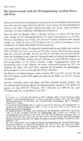 Die Saarwirtschaft nach der Reichsgründung zwischen Boom und Krise