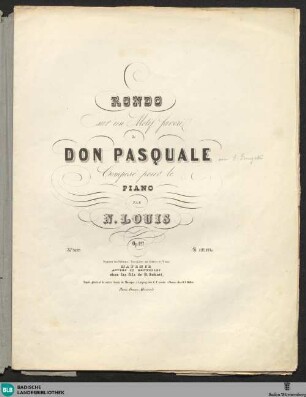 Rondo sur un motif favori de Don Pasquale : Op. 127