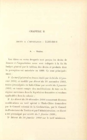 Chapitre II. Droits à l'importation