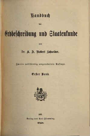 Handbuch der Erdbeschreibung und Staatenkunde, 1